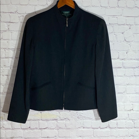 Lauren Ralph Lauren Blazer Jacket Gray Zip‎ - Picture 1 of 6